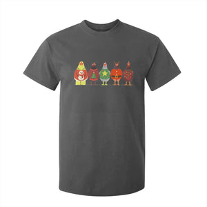 Сute Christmas Chickens T Shirt For Kid Funny Xmas Chickens Farm Animals Lover Gift TS10 Dark Heather Print Your Wear