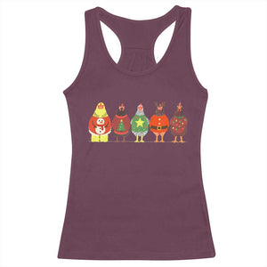 Сute Christmas Chickens Racerback Tank Top Funny Xmas Chickens Farm Animals Lover Gift TS10 Maroon Print Your Wear