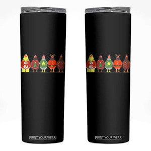 Сute Christmas Chickens Skinny Tumbler Funny Xmas Chickens Farm Animals Lover Gift TS10 Black Print Your Wear