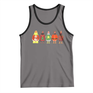 Сute Christmas Chickens Tank Top Funny Xmas Chickens Farm Animals Lover Gift TS10 Deep Heather Black Print Your Wear