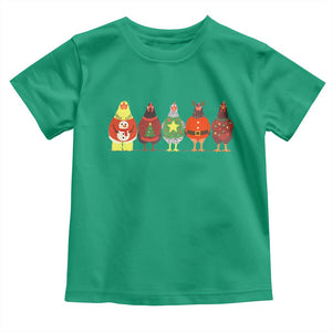 Сute Christmas Chickens Toddler T Shirt Funny Xmas Chickens Farm Animals Lover Gift TS10 Irish Green Print Your Wear