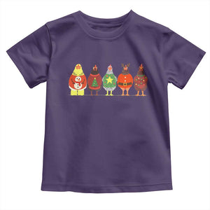 Сute Christmas Chickens Toddler T Shirt Funny Xmas Chickens Farm Animals Lover Gift TS10 Purple Print Your Wear