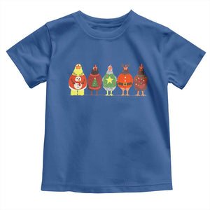 Сute Christmas Chickens Toddler T Shirt Funny Xmas Chickens Farm Animals Lover Gift TS10 Royal Blue Print Your Wear