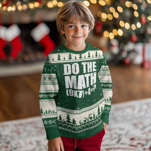 Do The Math 67 Meme Ugly Christmas Sweater Funny Six Seven Meme Brainrot Math Teacher TS10 Forest Green Beige Print Your Wear