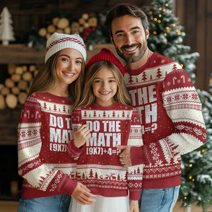 Do The Math 67 Meme Ugly Christmas Sweater Funny Six Seven Meme Brainrot Math Teacher TS10 Red Beige Print Your Wear
