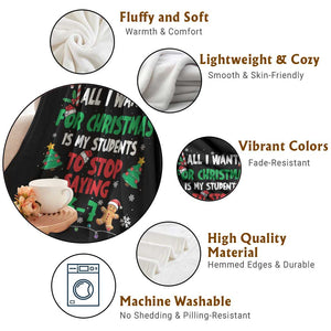 Funny Teacher Christmas 67 Throw Blanket My Students to Stop Saying 6-7 Six Seven TS10 Print Your Wear