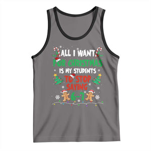 Funny Teacher Christmas 67 Tank Top My Students to Stop Saying 6-7 Six Seven TS10 Deep Heather Black Print Your Wear