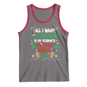 Funny Teacher Christmas 67 Tank Top My Students to Stop Saying 6-7 Six Seven TS10 Deep Heather Red Print Your Wear