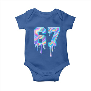 Baseball Drip Number 67 Player Baby Onesie Funny Six Seven Meme 67th Birthday Holographic Dripping TS10 Royal Blue Print Your Wear