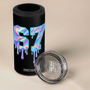 Baseball Drip Number 67 Player 4 in 1 Can Cooler Tumbler Funny Six Seven Meme 67th Birthday Holographic Dripping TS10 Print Your Wear
