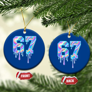 Baseball Drip Number 67 Player Ceramic Ornament Funny Six Seven Meme 67th Birthday Holographic Dripping TS10 1pc Blue Print Your Wear