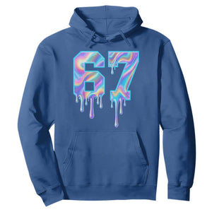 Baseball Drip Number 67 Player Hoodie Funny Six Seven Meme 67th Birthday Holographic Dripping TS10 Royal Blue Print Your Wear