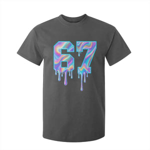 Baseball Drip Number 67 Player T Shirt For Kid Funny Six Seven Meme 67th Birthday Holographic Dripping TS10 Dark Heather Print Your Wear