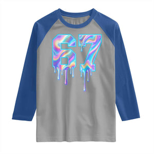Baseball Drip Number 67 Player Raglan Shirt Funny Six Seven Meme 67th Birthday Holographic Dripping TS10 Sport Gray Royal Print Your Wear