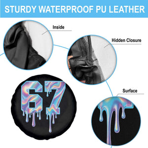 Baseball Drip Number 67 Player Spare Tire Cover Funny Six Seven Meme 67th Birthday Holographic Dripping TS10 Print Your Wear