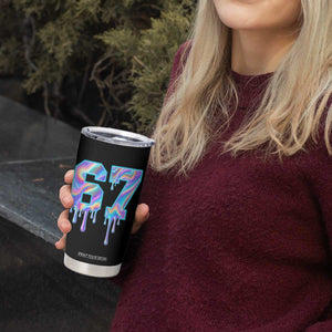 Baseball Drip Number 67 Player Tumbler Cup Funny Six Seven Meme 67th Birthday Holographic Dripping TS10 Print Your Wear