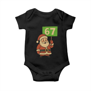 67 Christmas Baby Onesie Funny Six Seven Meme Brainrot Santa Claus Boys TS10 Black Print Your Wear