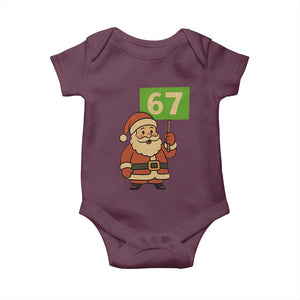 67 Christmas Baby Onesie Funny Six Seven Meme Brainrot Santa Claus Boys TS10 Maroon Print Your Wear