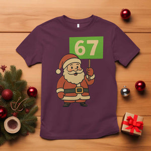 67 Christmas T Shirt Funny Six Seven Meme Brainrot Santa Claus Boys TS10 Maroon Print Your Wear