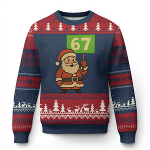 67 Xmas Ugly Christmas Sweater Funny Six Seven Meme Brainrot Santa Claus Boys TS10 Navy Red Print Your Wear