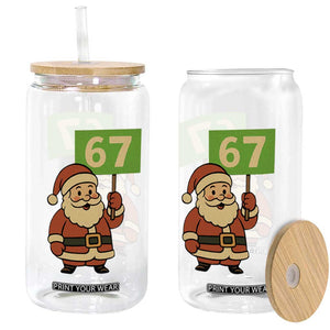 67 Christmas Glass Can Funny Six Seven Meme Brainrot Santa Claus Boys - Print Your Wear