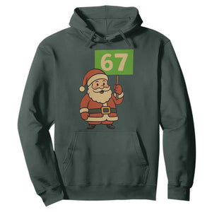 67 Christmas Hoodie Funny Six Seven Meme Brainrot Santa Claus Boys TS10 Dark Forest Green Print Your Wear