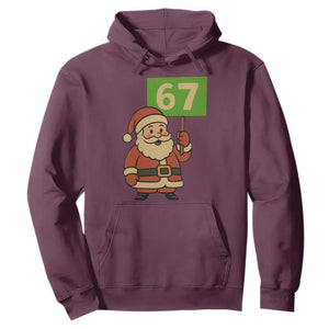 67 Christmas Hoodie Funny Six Seven Meme Brainrot Santa Claus Boys TS10 Maroon Print Your Wear