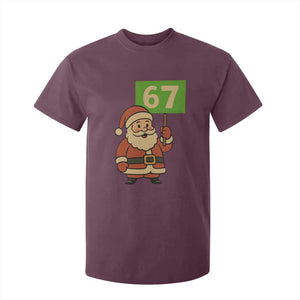 67 Christmas T Shirt For Kid Funny Six Seven Meme Brainrot Santa Claus Boys TS10 Maroon Print Your Wear