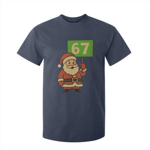 67 Christmas T Shirt For Kid Funny Six Seven Meme Brainrot Santa Claus Boys TS10 Navy Print Your Wear