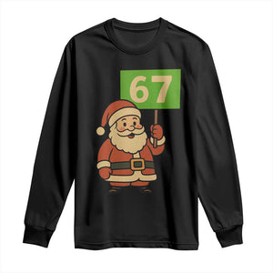 67 Christmas Long Sleeve Shirt Funny Six Seven Meme Brainrot Santa Claus Boys TS10 Black Print Your Wear
