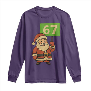 67 Christmas Long Sleeve Shirt Funny Six Seven Meme Brainrot Santa Claus Boys TS10 Purple Print Your Wear
