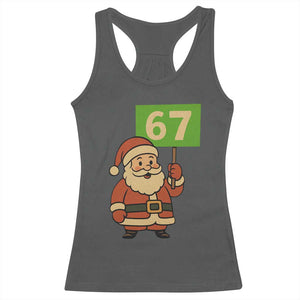 67 Christmas Racerback Tank Top Funny Six Seven Meme Brainrot Santa Claus Boys TS10 Dark Heather Print Your Wear