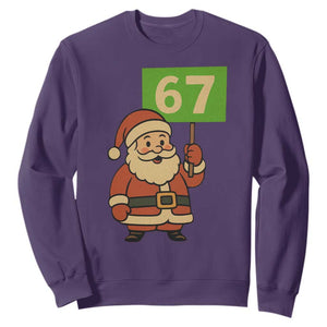 67 Christmas Sweatshirt Funny Six Seven Meme Brainrot Santa Claus Boys TS10 Purple Print Your Wear