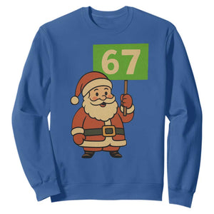 67 Christmas Sweatshirt Funny Six Seven Meme Brainrot Santa Claus Boys TS10 Royal Blue Print Your Wear