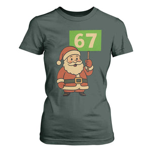 67 Christmas T Shirt For Women Funny Six Seven Meme Brainrot Santa Claus Boys TS10 Dark Forest Green Print Your Wear