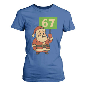 67 Christmas T Shirt For Women Funny Six Seven Meme Brainrot Santa Claus Boys TS10 Royal Blue Print Your Wear