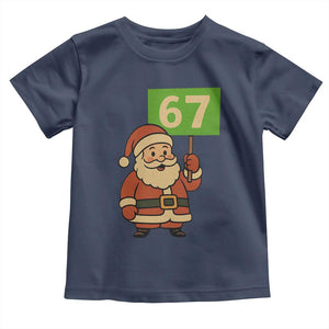 67 Christmas Toddler T Shirt Funny Six Seven Meme Brainrot Santa Claus Boys TS10 Navy Print Your Wear