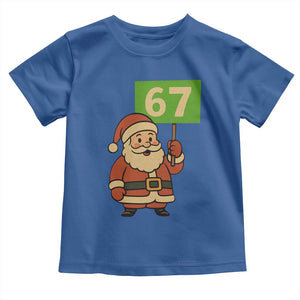 67 Christmas Toddler T Shirt Funny Six Seven Meme Brainrot Santa Claus Boys TS10 Royal Blue Print Your Wear