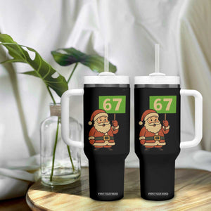67 Christmas Tumbler With Handle Funny Six Seven Meme Brainrot Santa Claus Boys - Print Your Wear