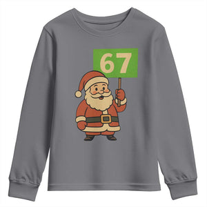67 Christmas Youth Sweatshirt Funny Six Seven Meme Brainrot Santa Claus Boys TS10 Charcoal Print Your Wear
