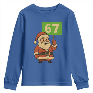 67 Christmas Youth Sweatshirt Funny Six Seven Meme Brainrot Santa Claus Boys TS10 Royal Blue Print Your Wear