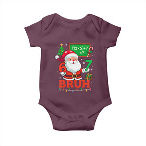 67 Teacher Christmas Baby Onesie Santa Six Seven Meme Math Equation Bruh TS10 Maroon Print Your Wear
