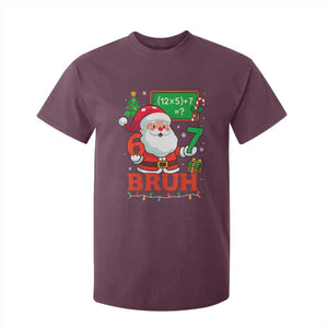 67 Teacher Christmas T Shirt For Kid Santa Six Seven Meme Math Equation Bruh TS10 Maroon Print Your Wear