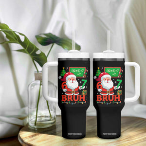 67 Teacher Christmas Tumbler With Handle Santa Six Seven Meme Math Equation Bruh TS10 Print Your Wear