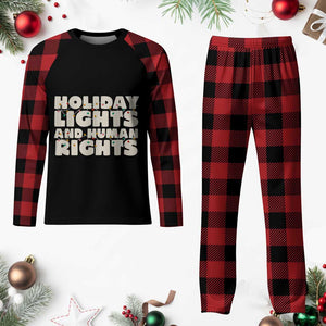 Holiday Lights Human Rights Christmas Plaid Pajama Set TS10 Buffalo Plaid Print Your Wear