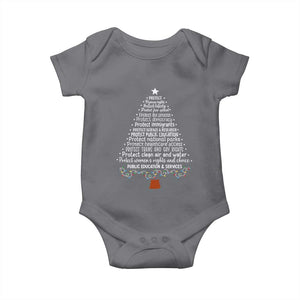 Protect Democracy Christmas Tree Baby Onesie Anti Fascism Social Justice TS10 Charcoal Print Your Wear