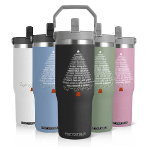 Protect Democracy Christmas Tree Flip Straw Tumbler Anti Fascism Social Justice TS10 Print Your Wear