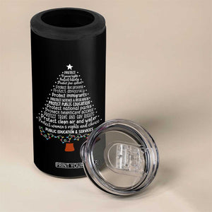 Protect Democracy Christmas Tree 4 in 1 Can Cooler Tumbler Anti Fascism Social Justice TS10 Print Your Wear