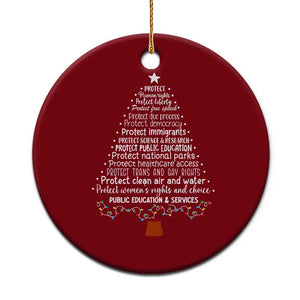 Protect Democracy Christmas Tree Ceramic Ornament Anti Fascism Social Justice TS10 1pc Red Print Your Wear