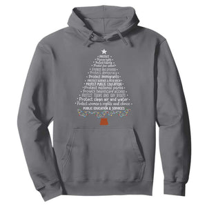 Protect Democracy Christmas Tree Hoodie Anti Fascism Social Justice TS10 Charcoal Print Your Wear
